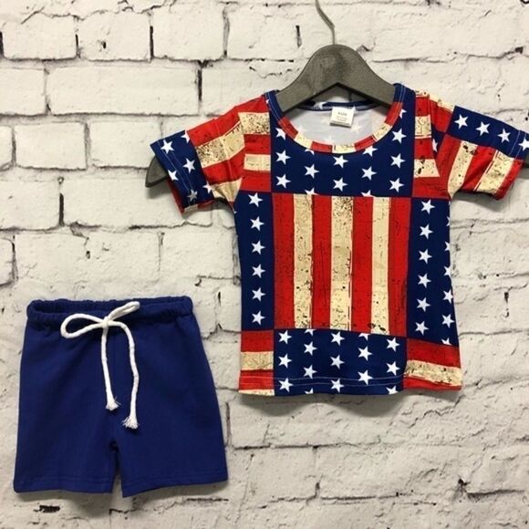 Baby Boy 4th of July Patriotic Shorts Set - Picture 2 of 4